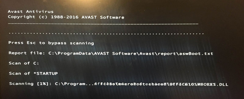 how to start boot scan in avast